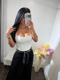 Top corset oliva white