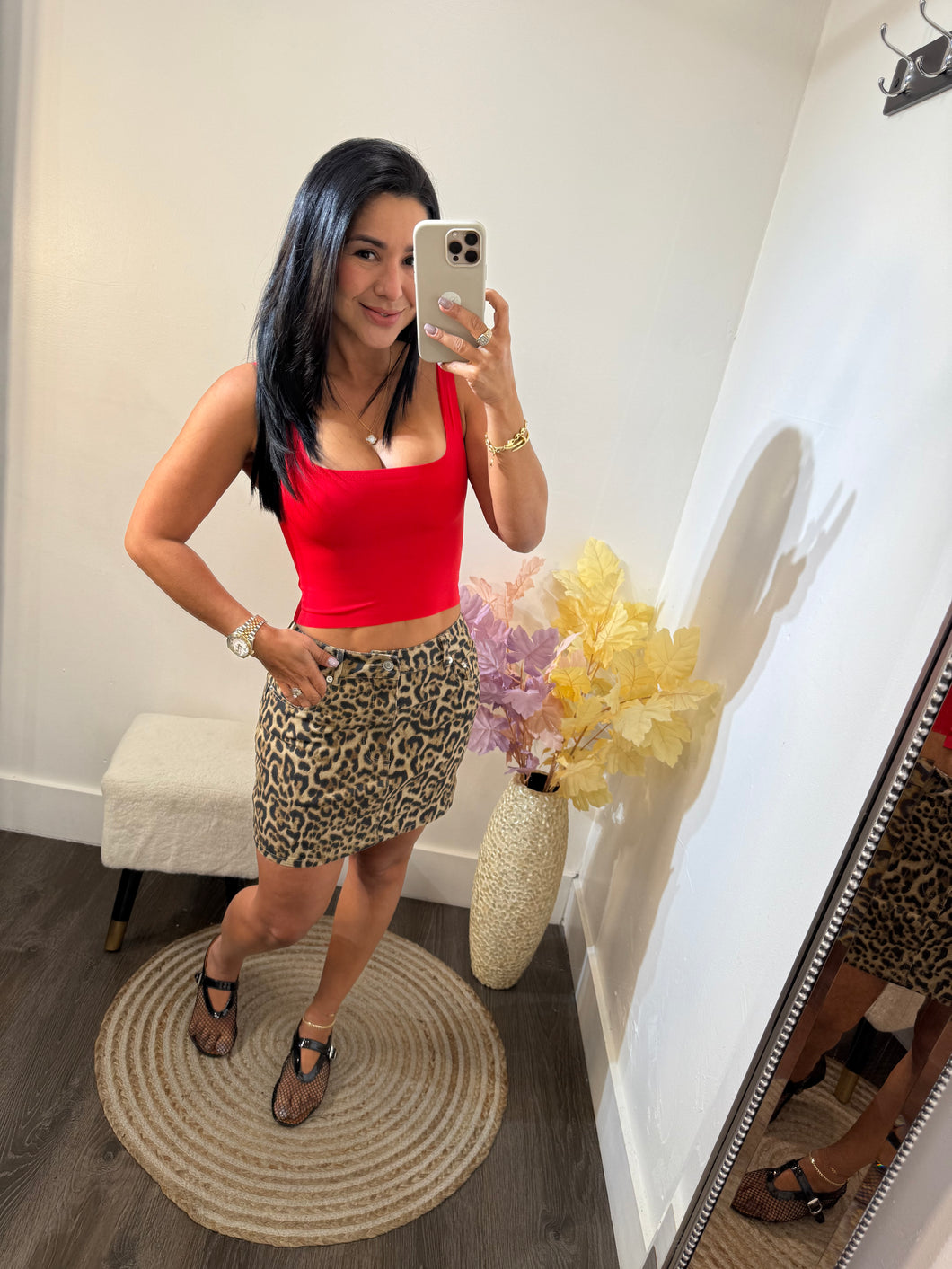Skirt denim print
