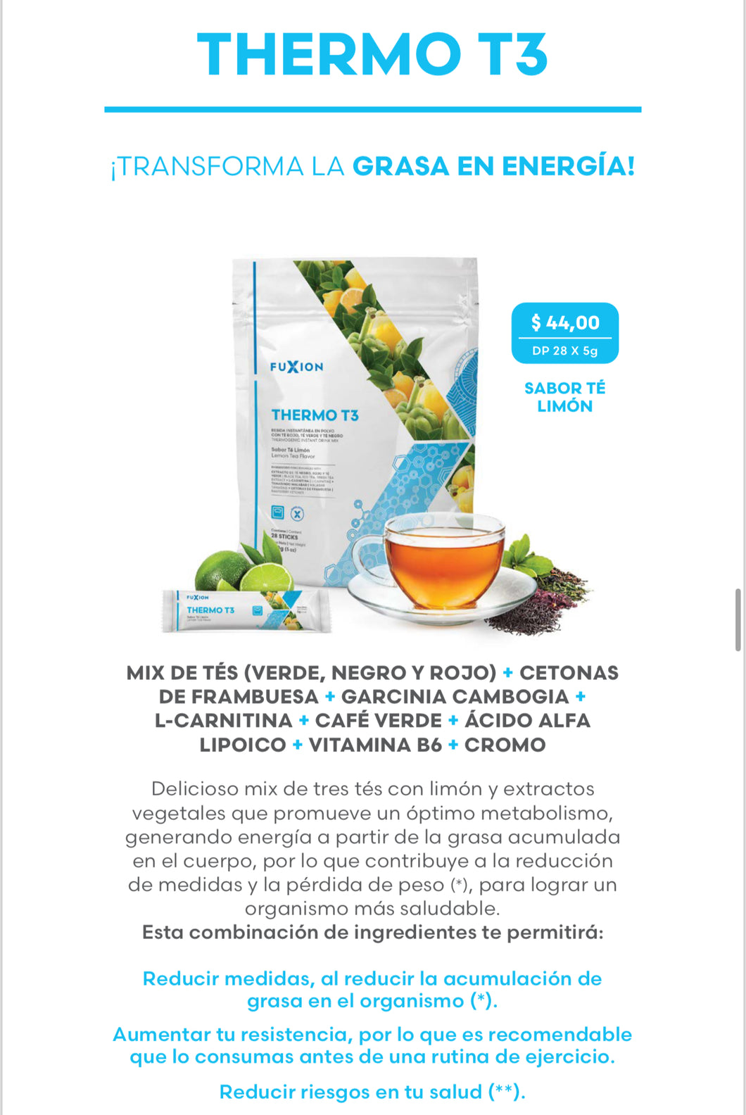 Producto Fuxion Thermo T3