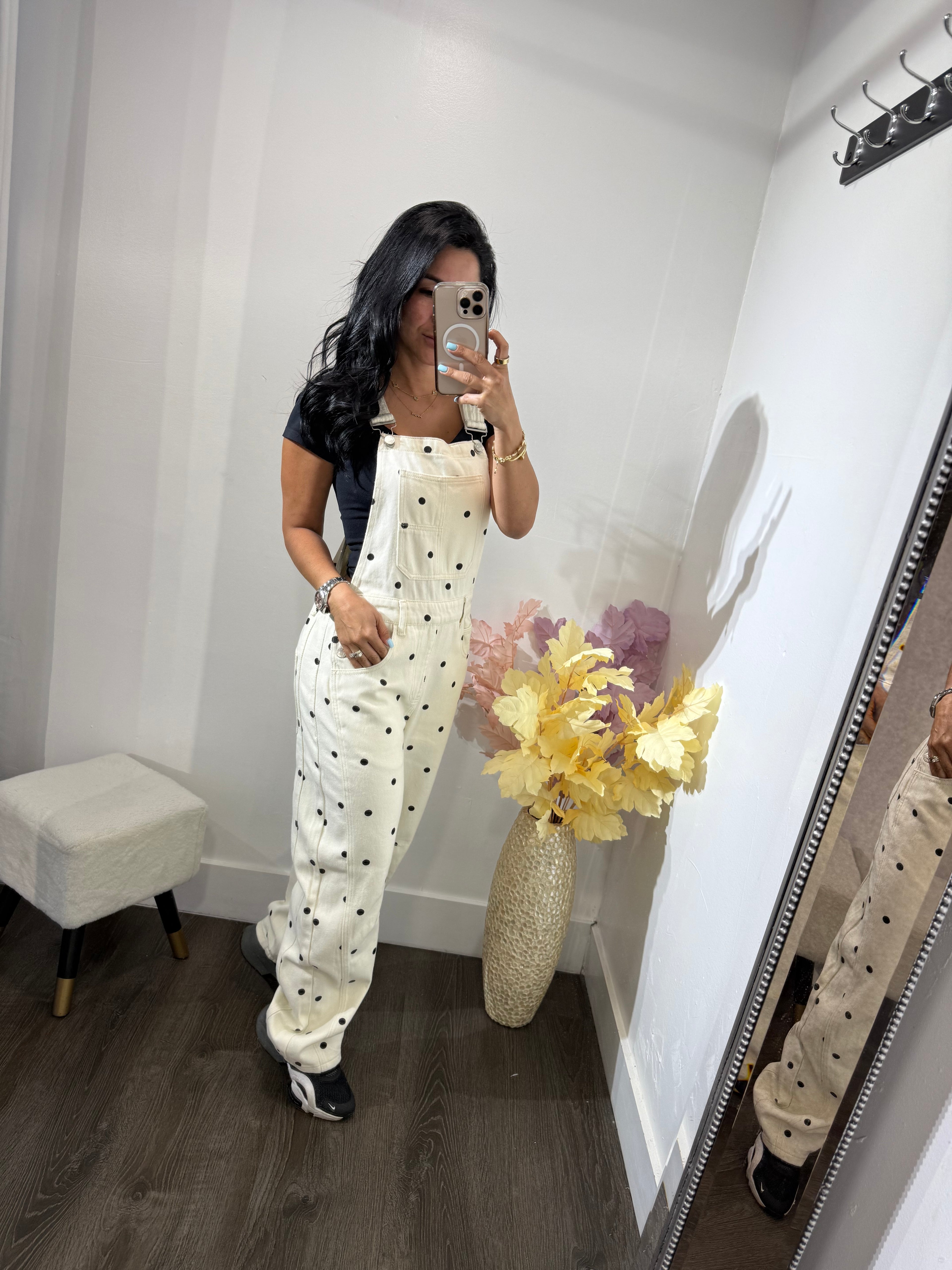 Jumpsuit denim Dots