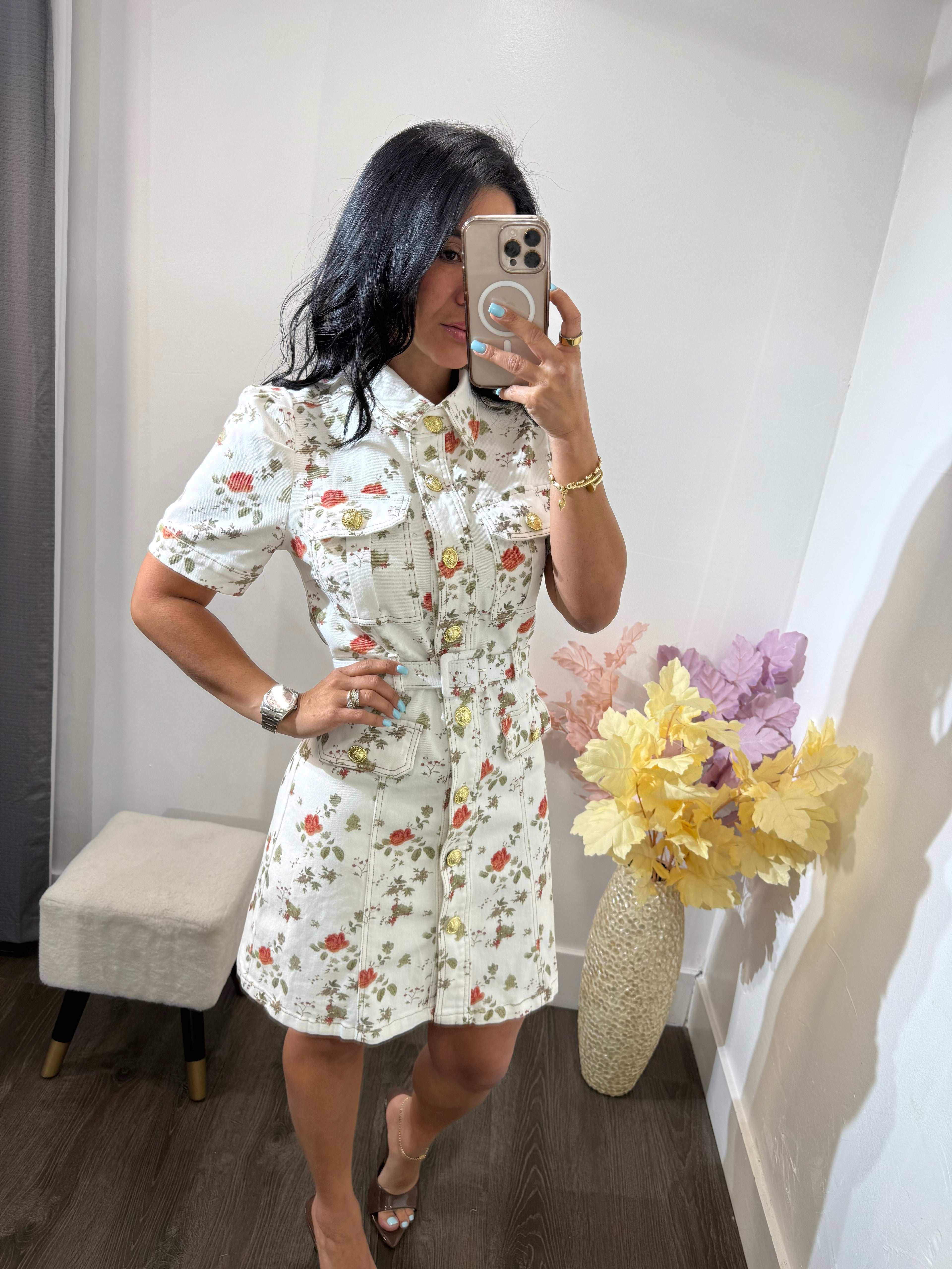 Dress denim flowers