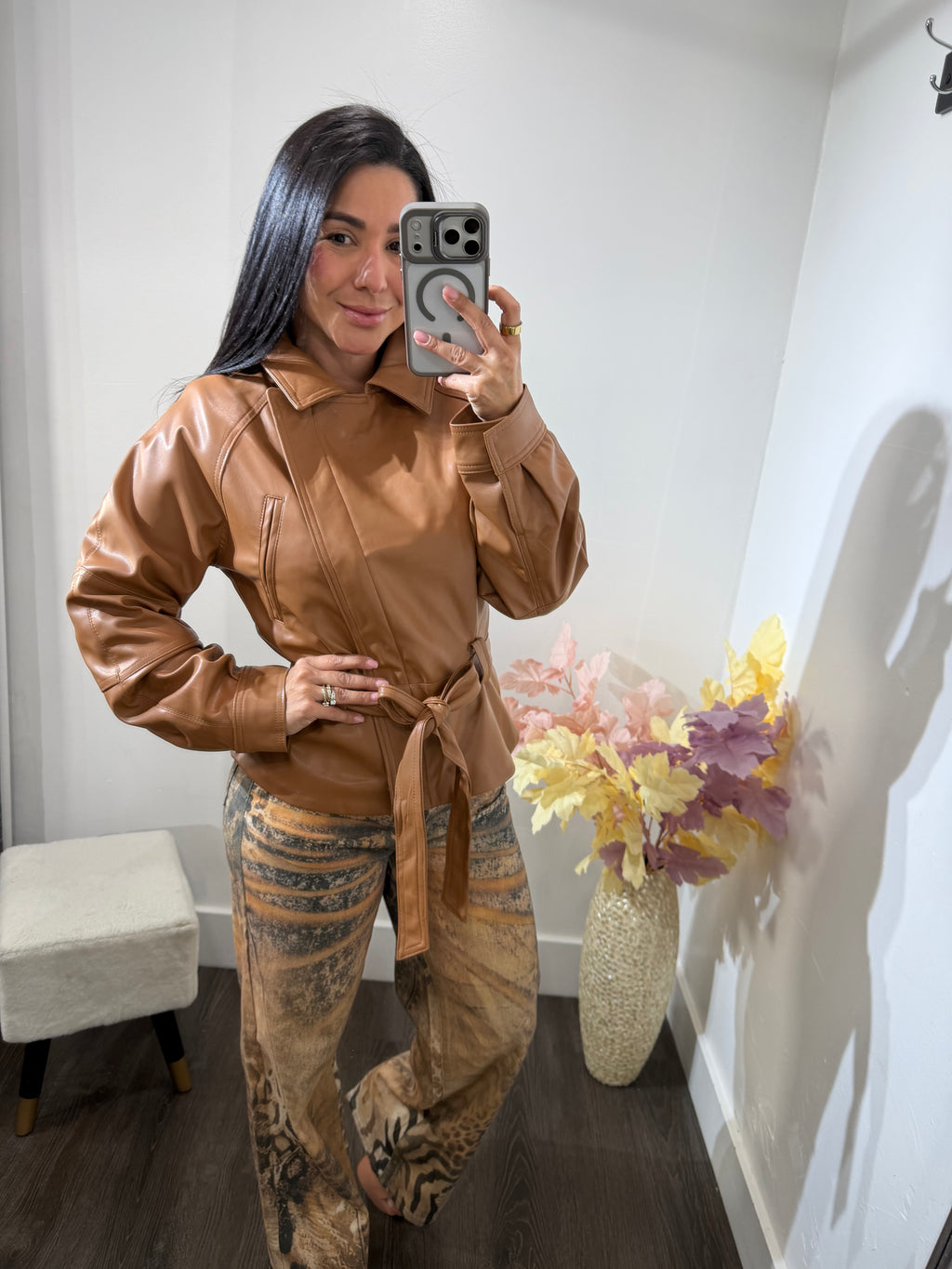 Jacket leather caro