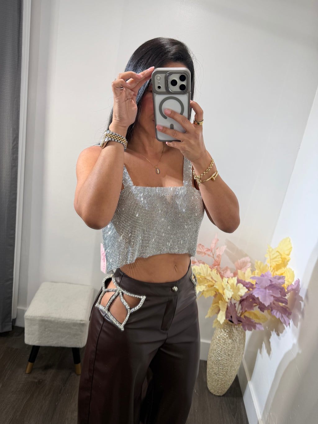 Pant leather star