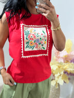 Graphic tee flower