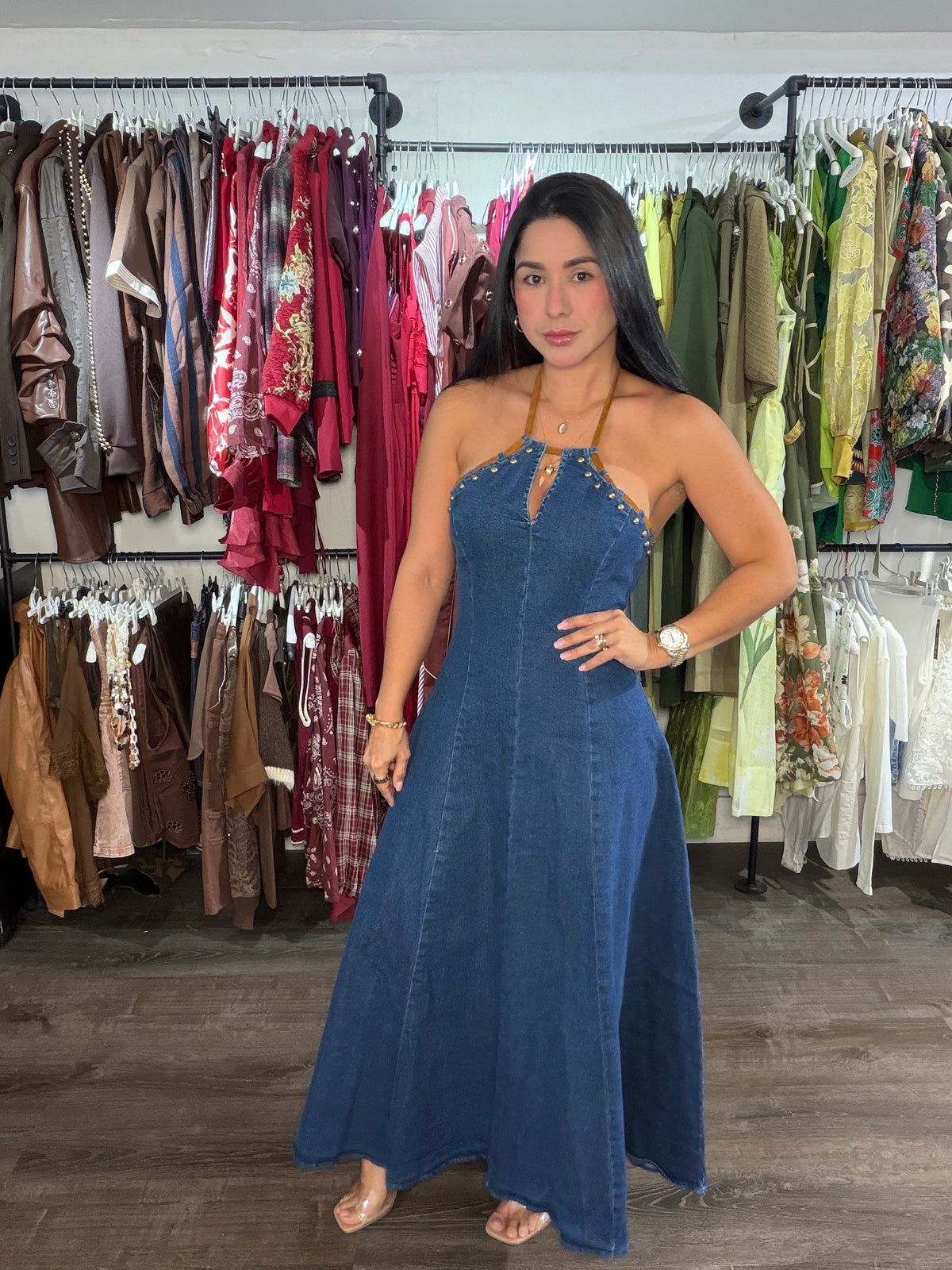 Maxi dress denim ines