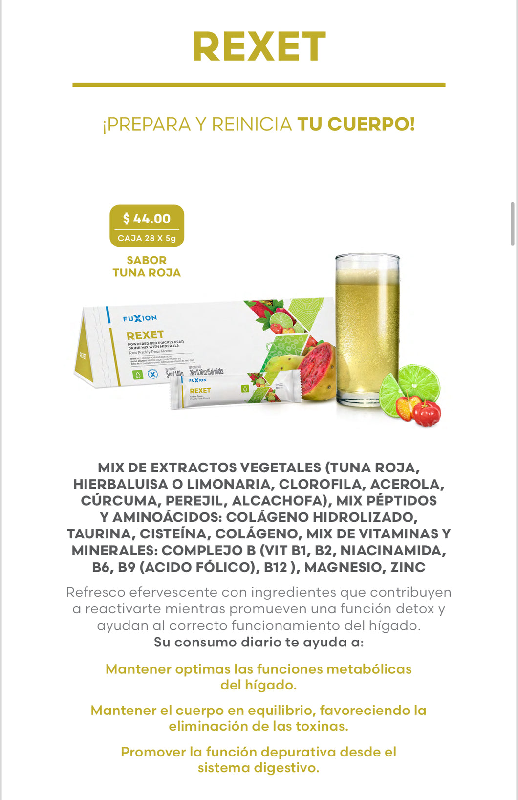 Producto Fuxion Rexet