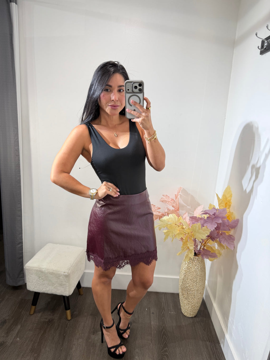Skirt leather Alissa