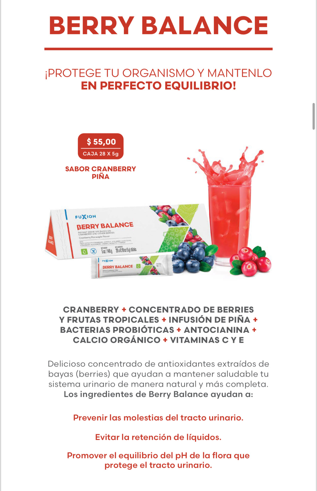 Producto Fuxion Berry Balance