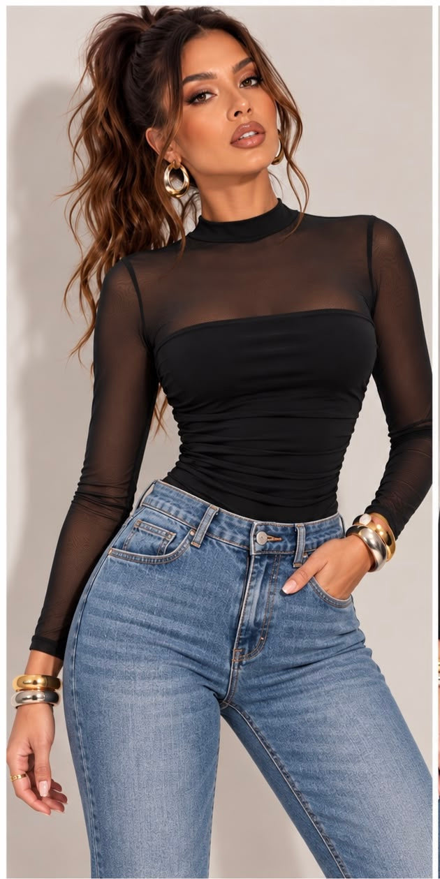 Bodysuit mesh black