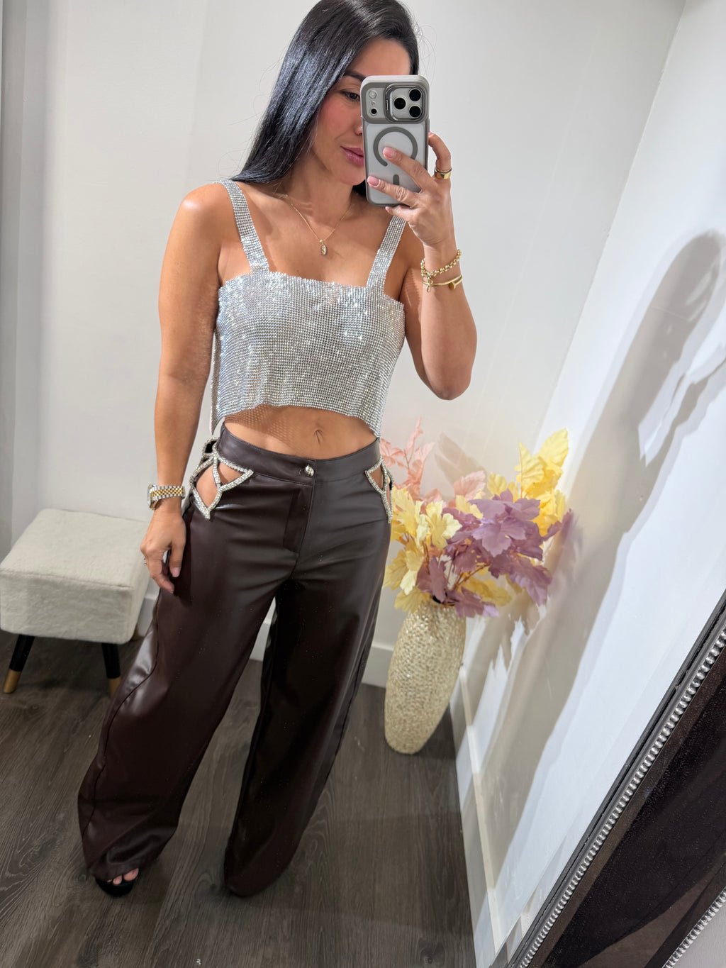 Pant leather star