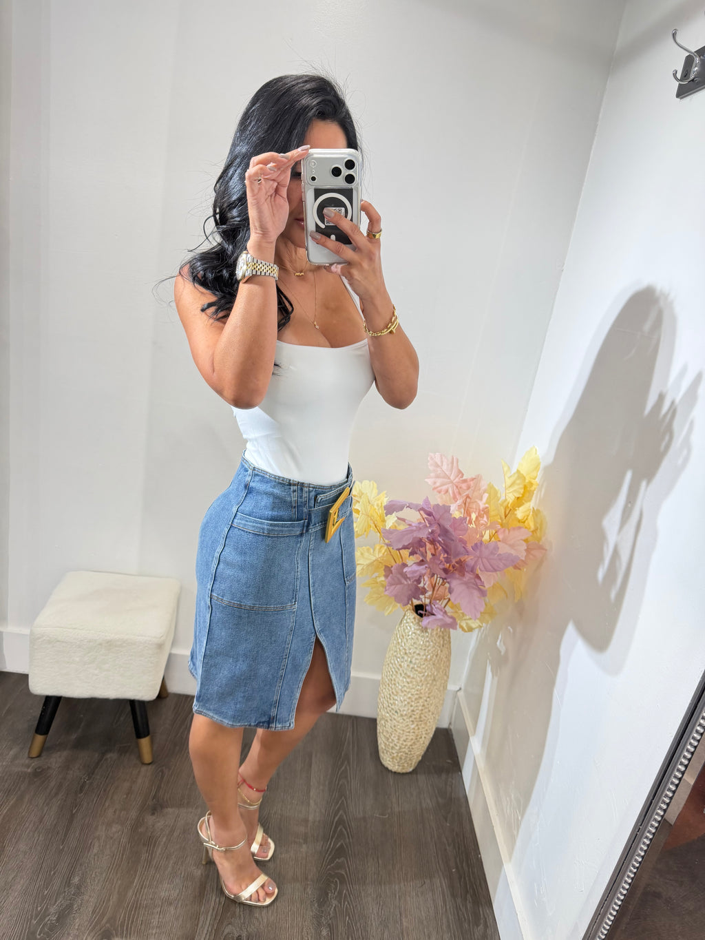 Skirt Denim Gold