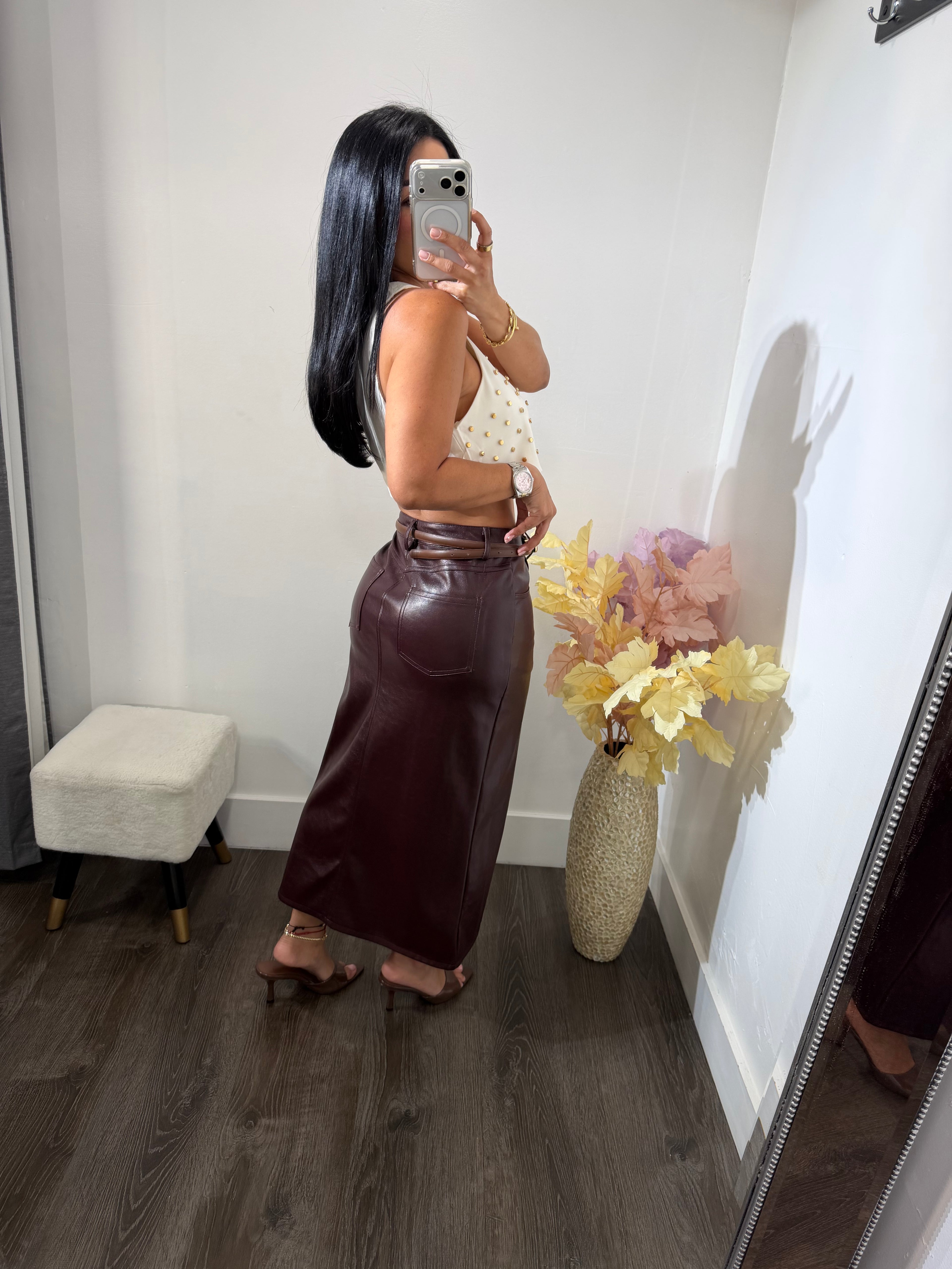 Skirt leather sophy