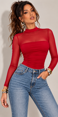 Bodysuit mesh red