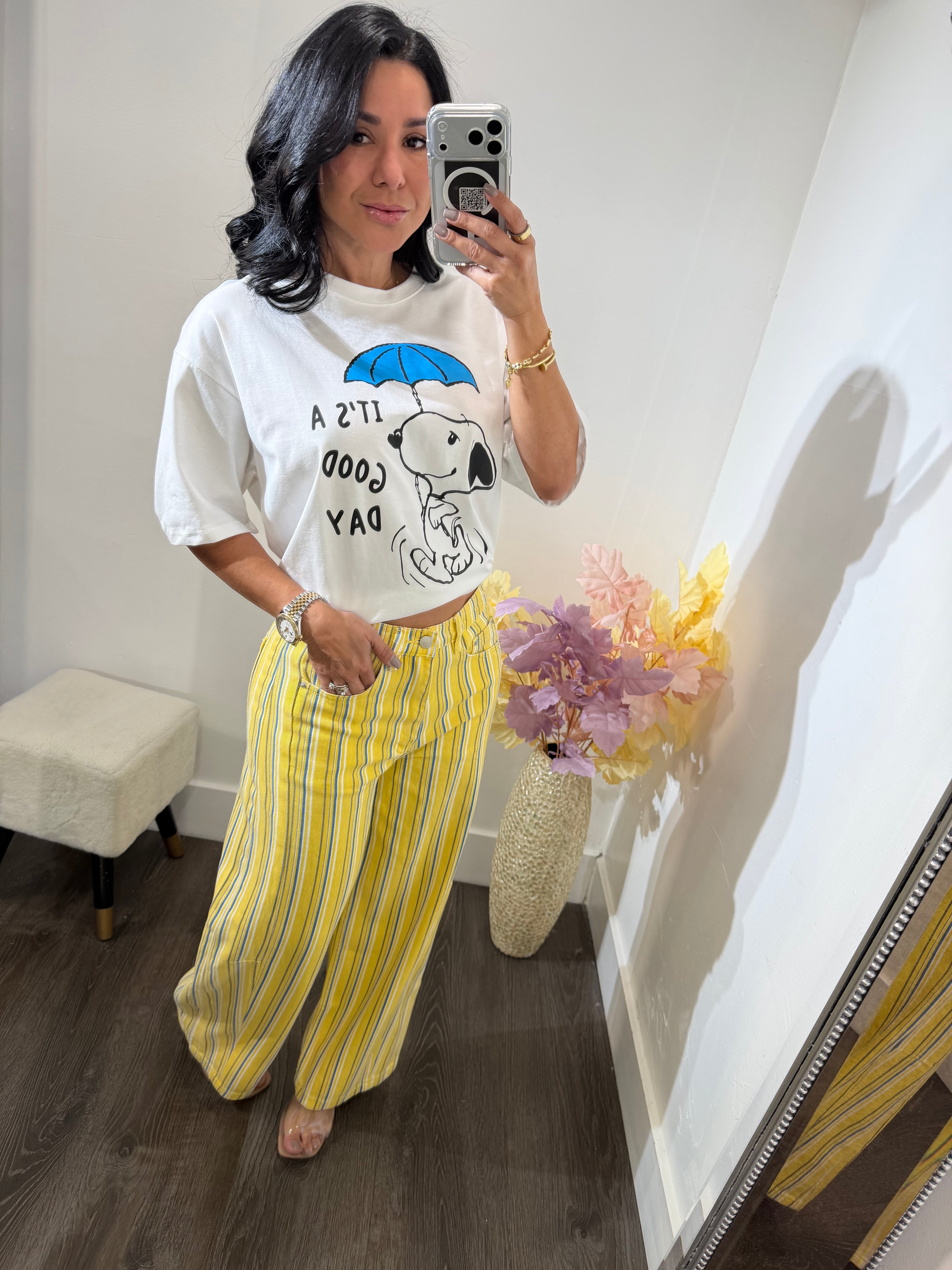 Jean barrel striped