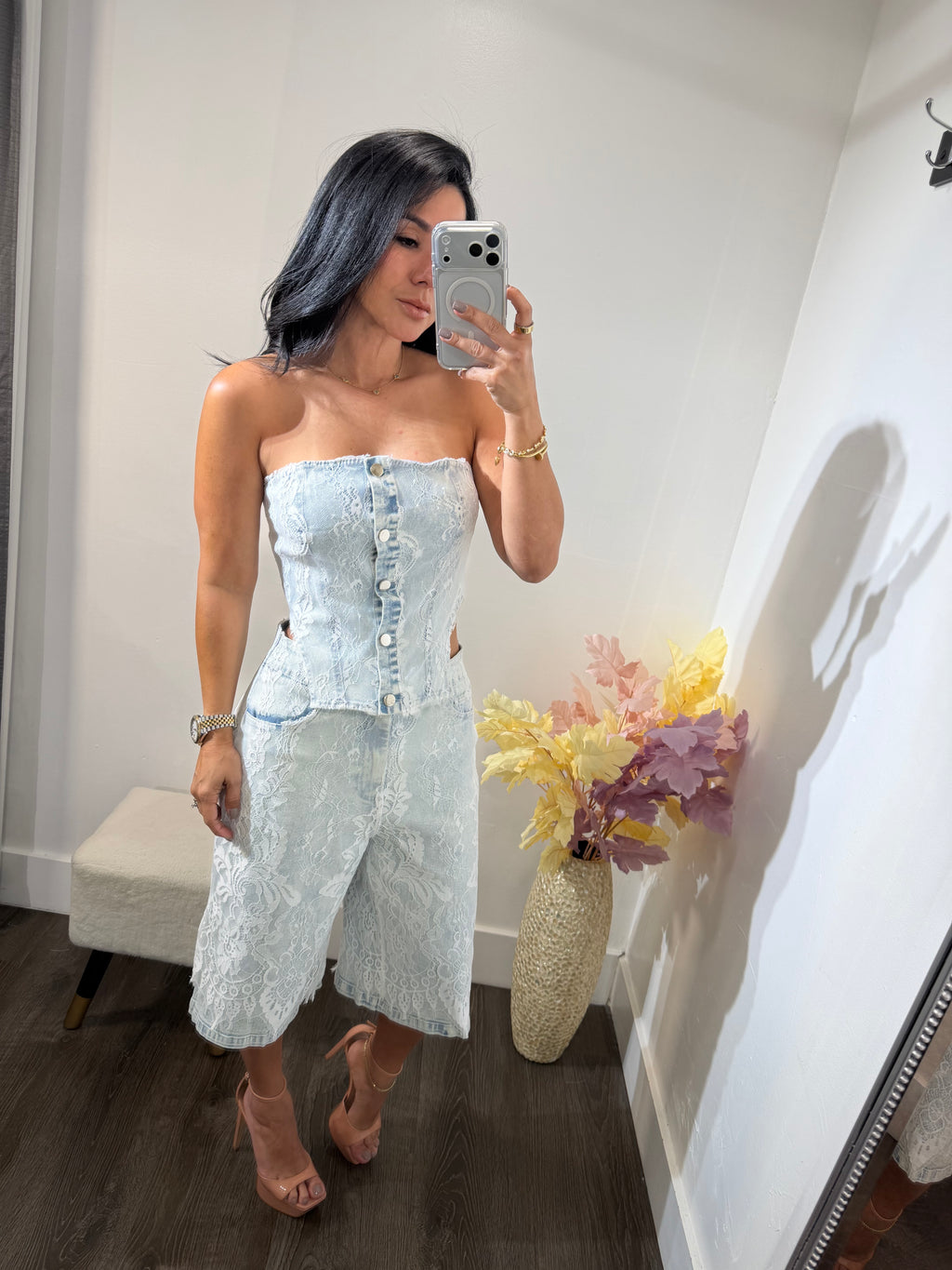Set denim lace