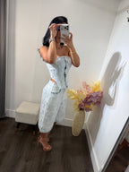 Set denim lace
