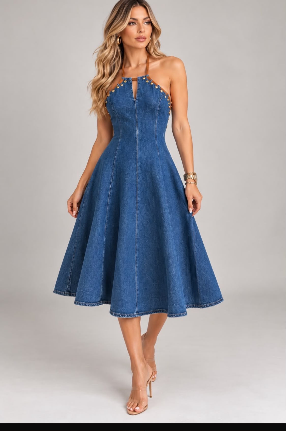 Maxi dress denim ines