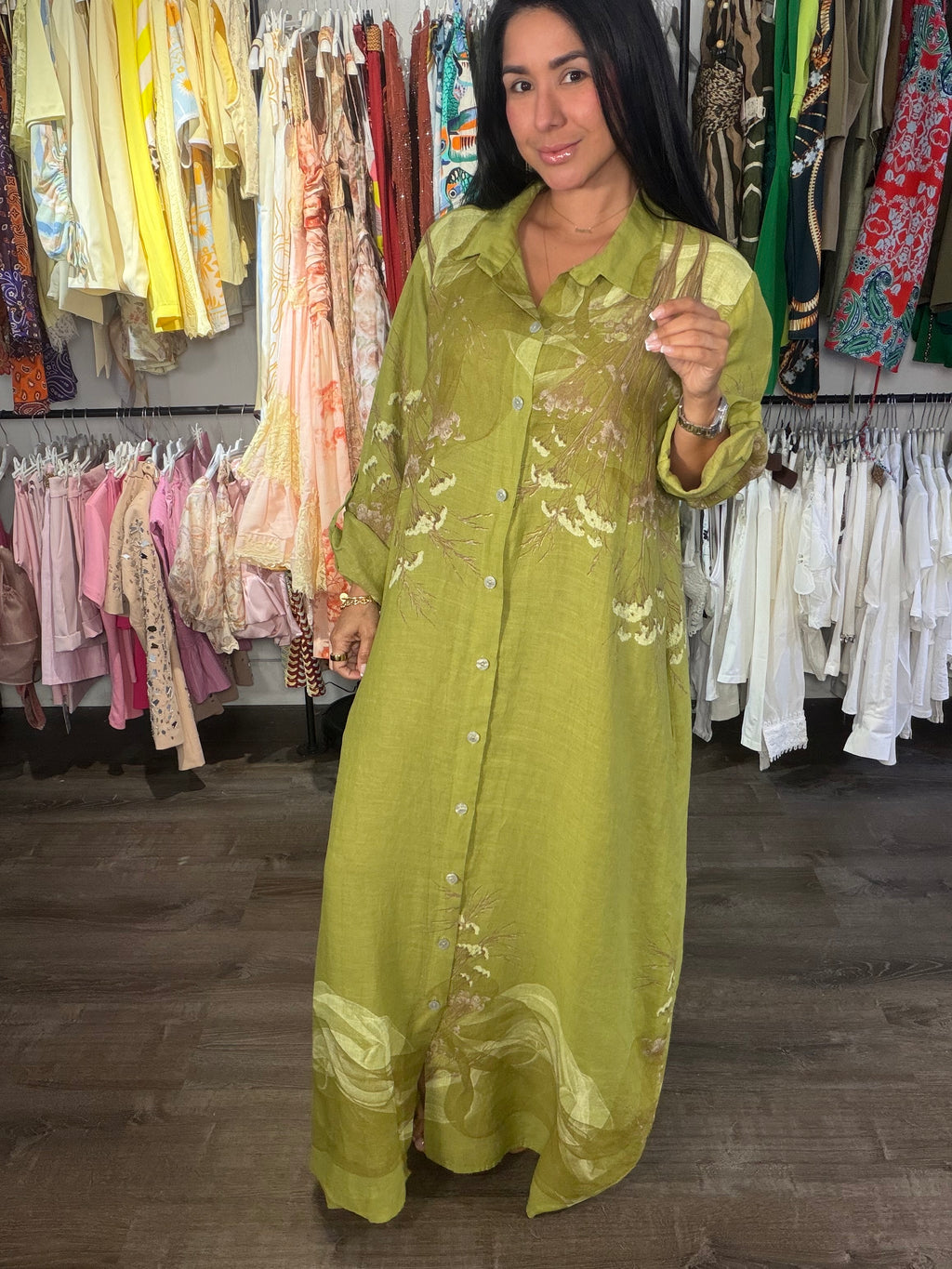 Maxi dress lino itala