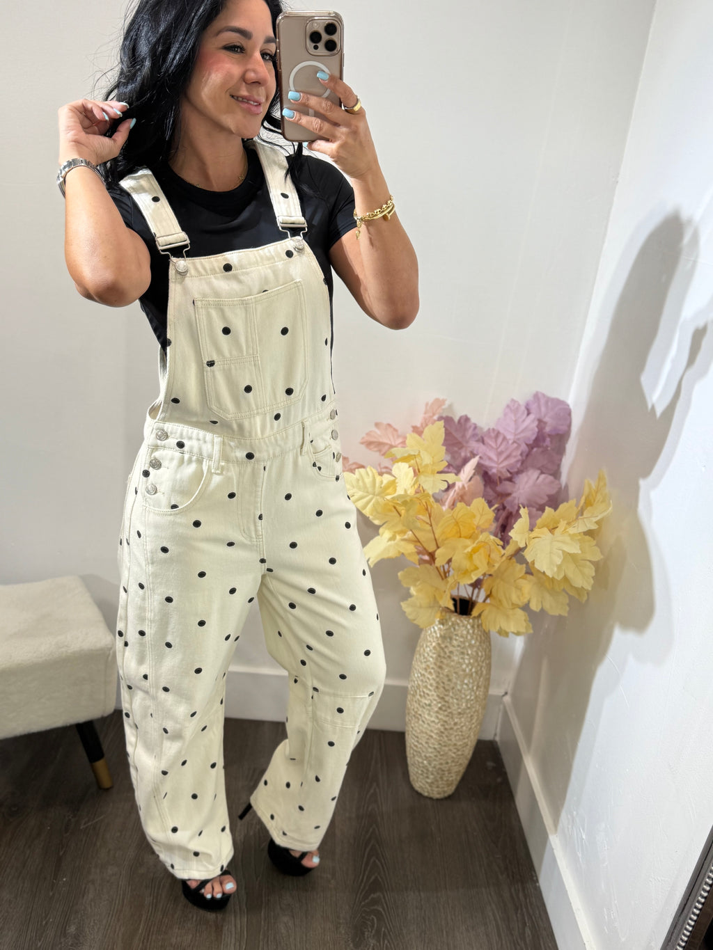 Jumpsuit denim Sile Dots