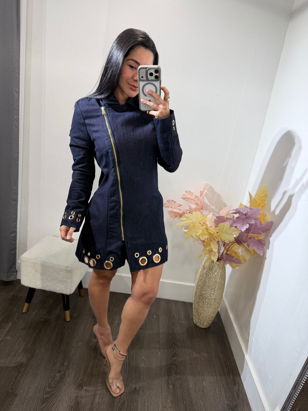 Dress denim ziury