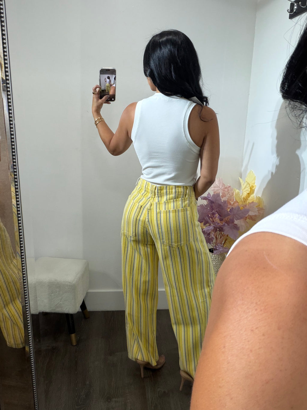 Jean barrel striped