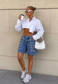 Short denim napo