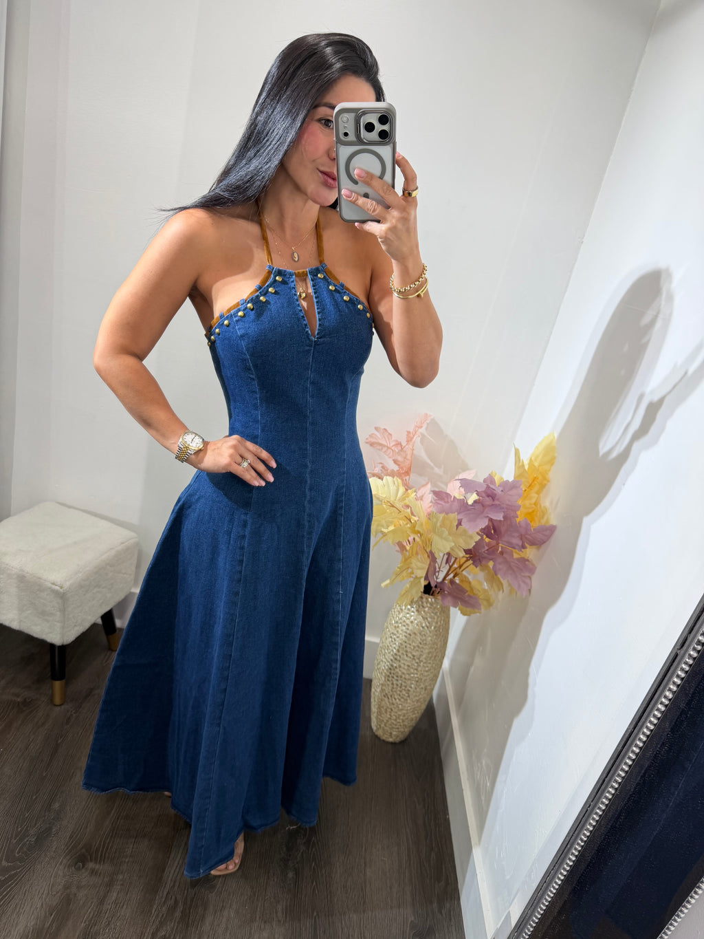Maxi dress denim ines
