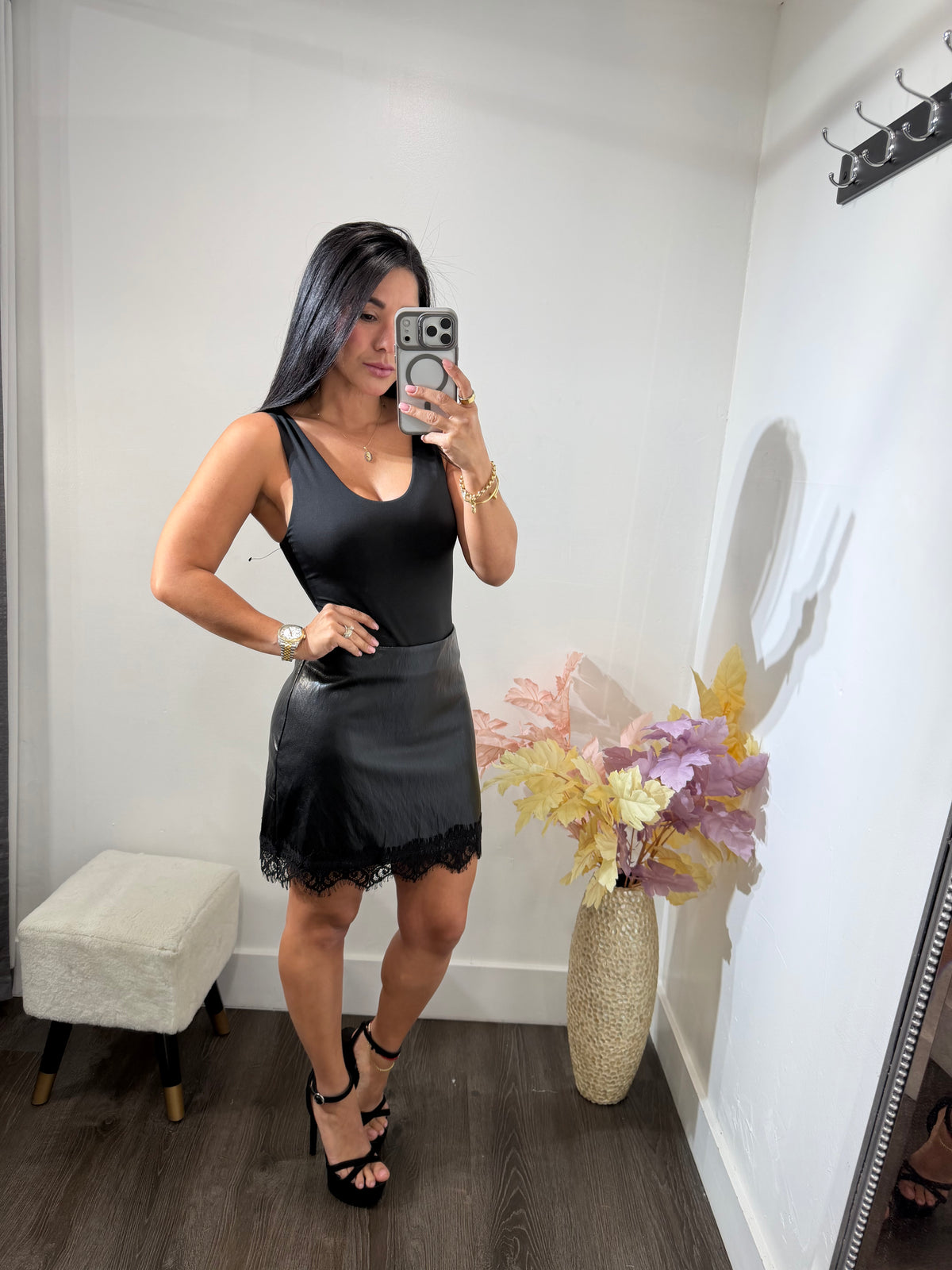 Skirt leather Alissa