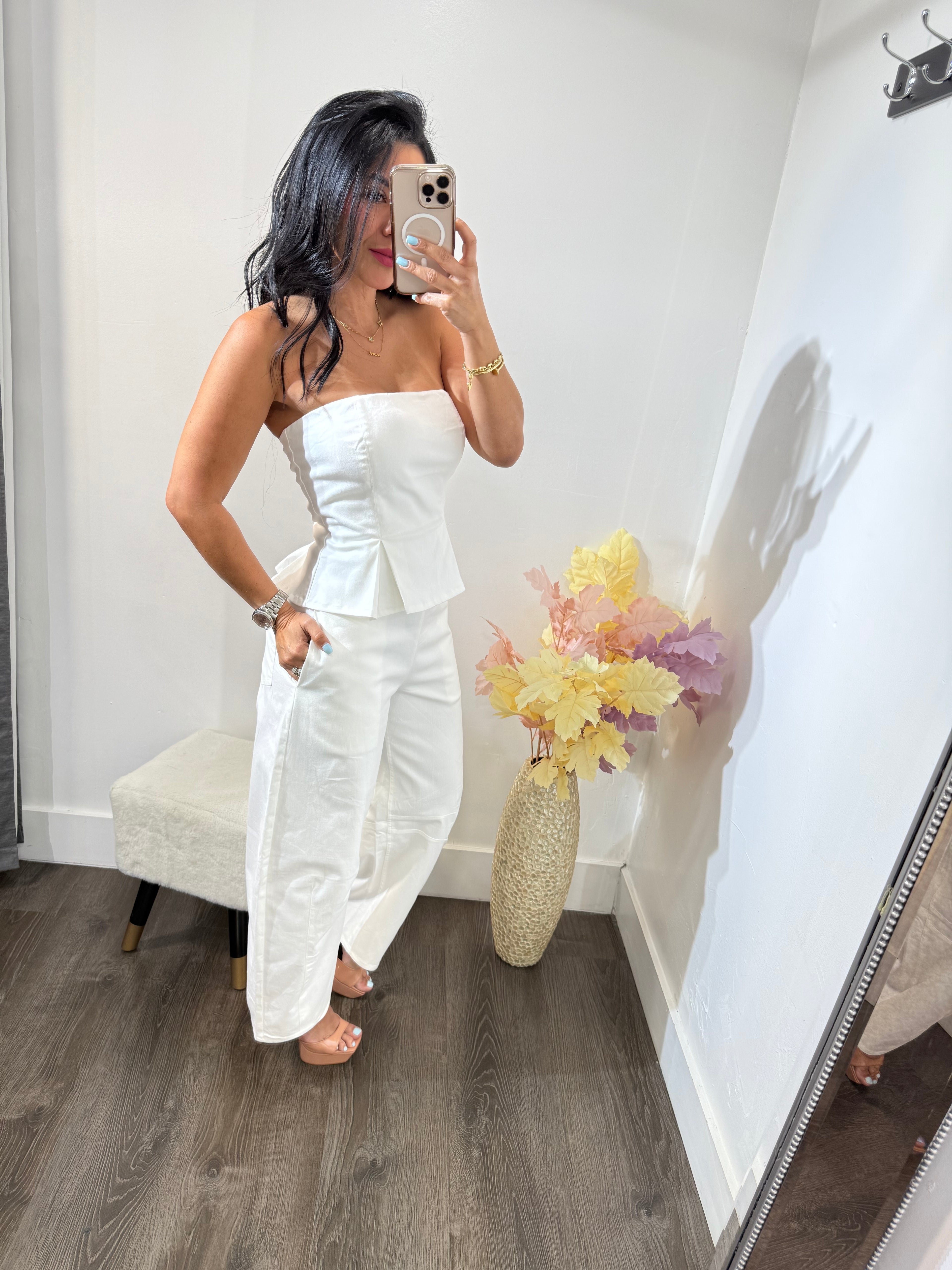 Jumpsuit denim Estela white