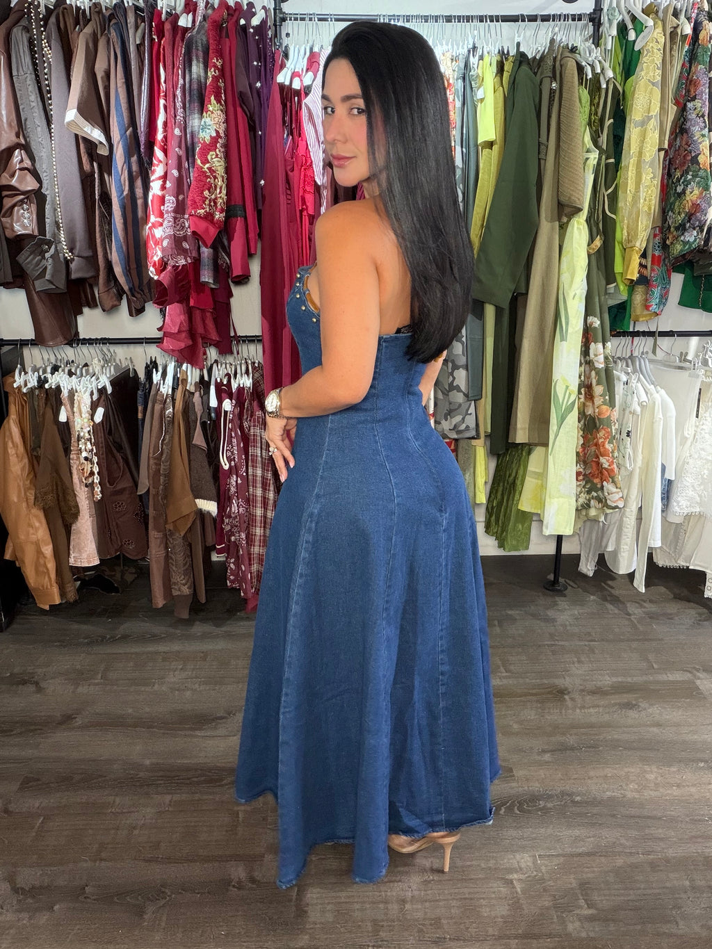 Maxi dress denim ines