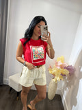 Graphic tee flower