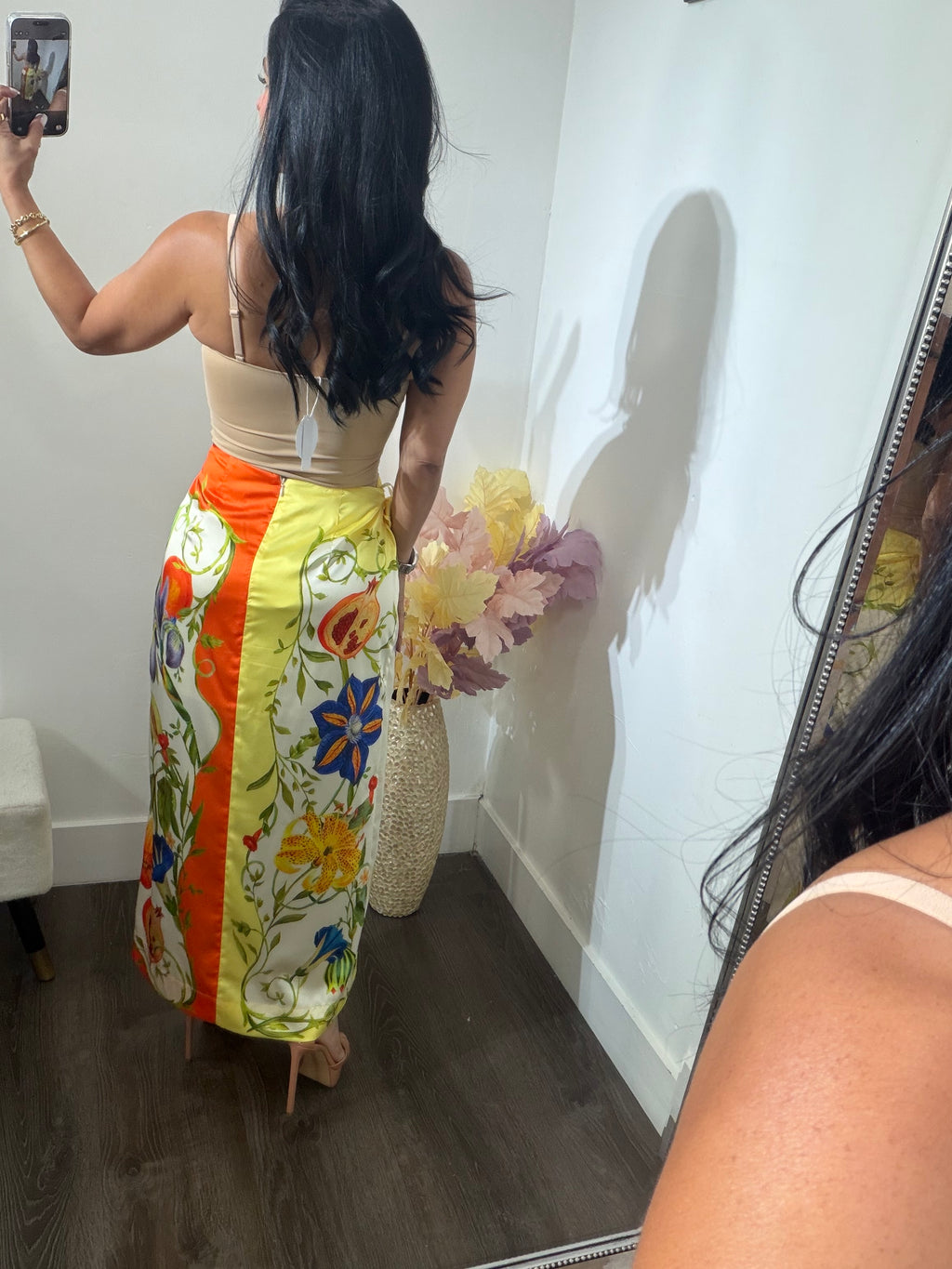 Skirt satin print