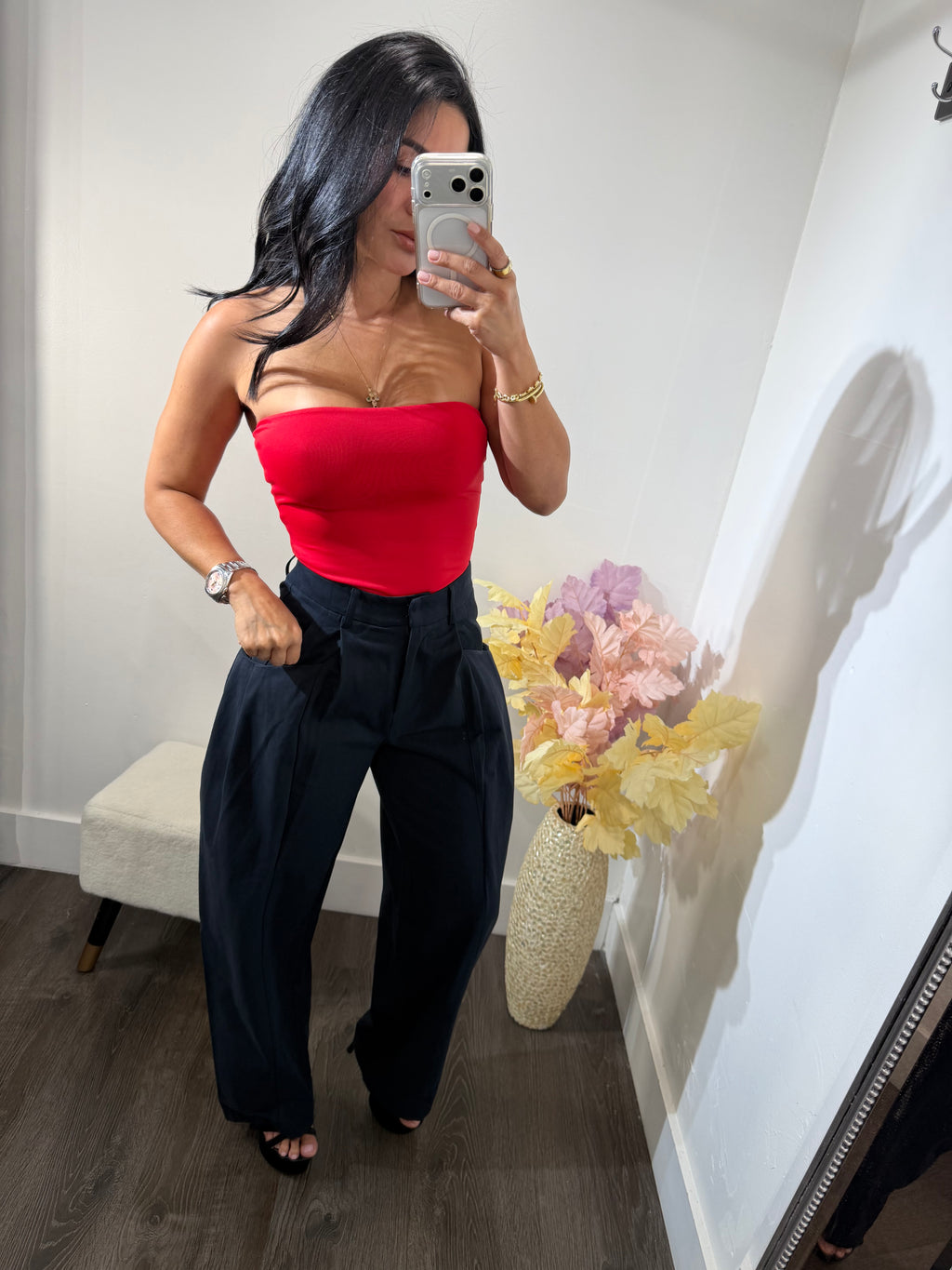 Top strapples Luciana red