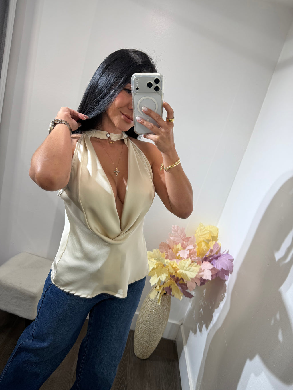 Top satin Sabrina