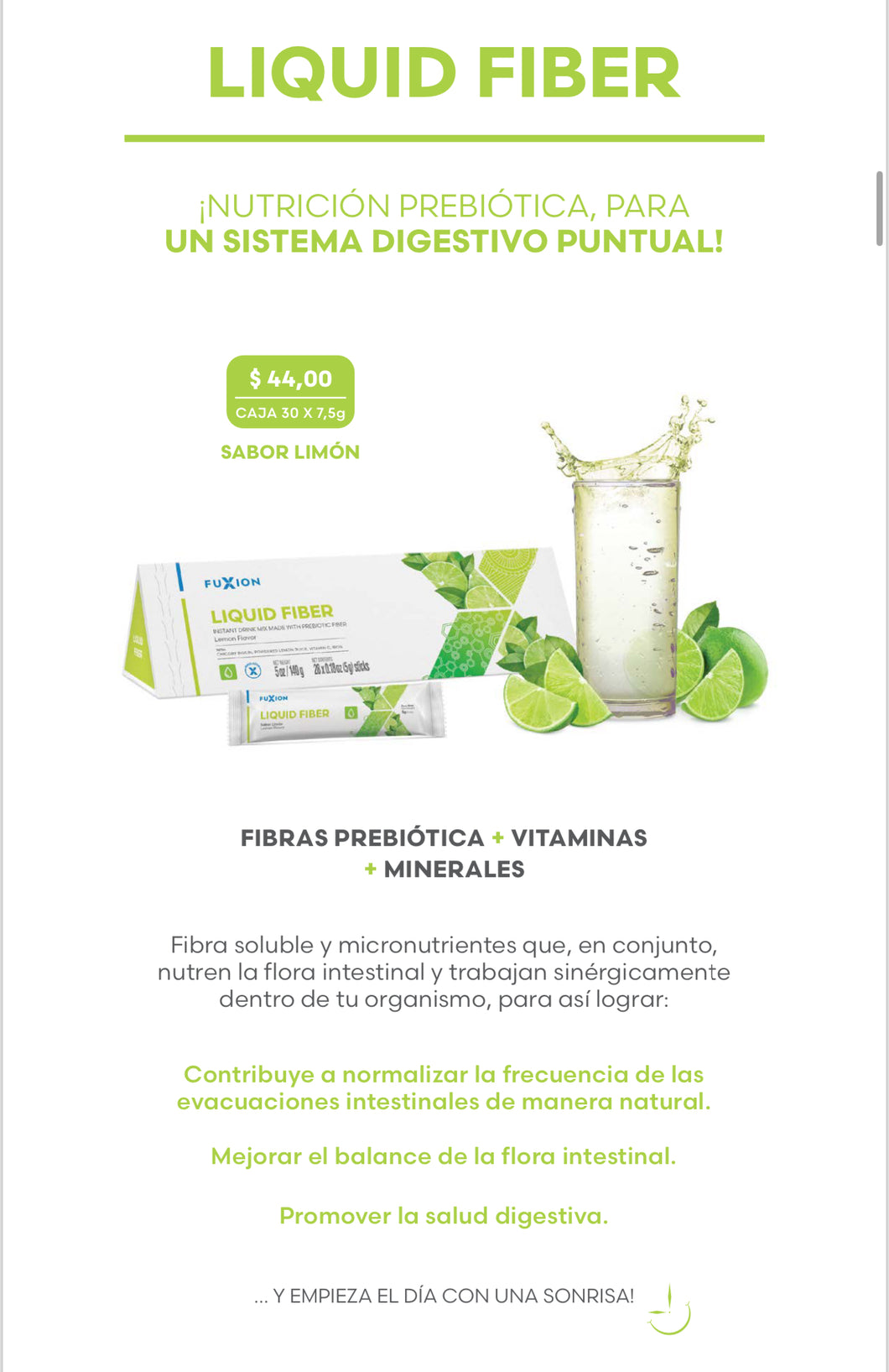Producto Fuxion Liquid Fiber