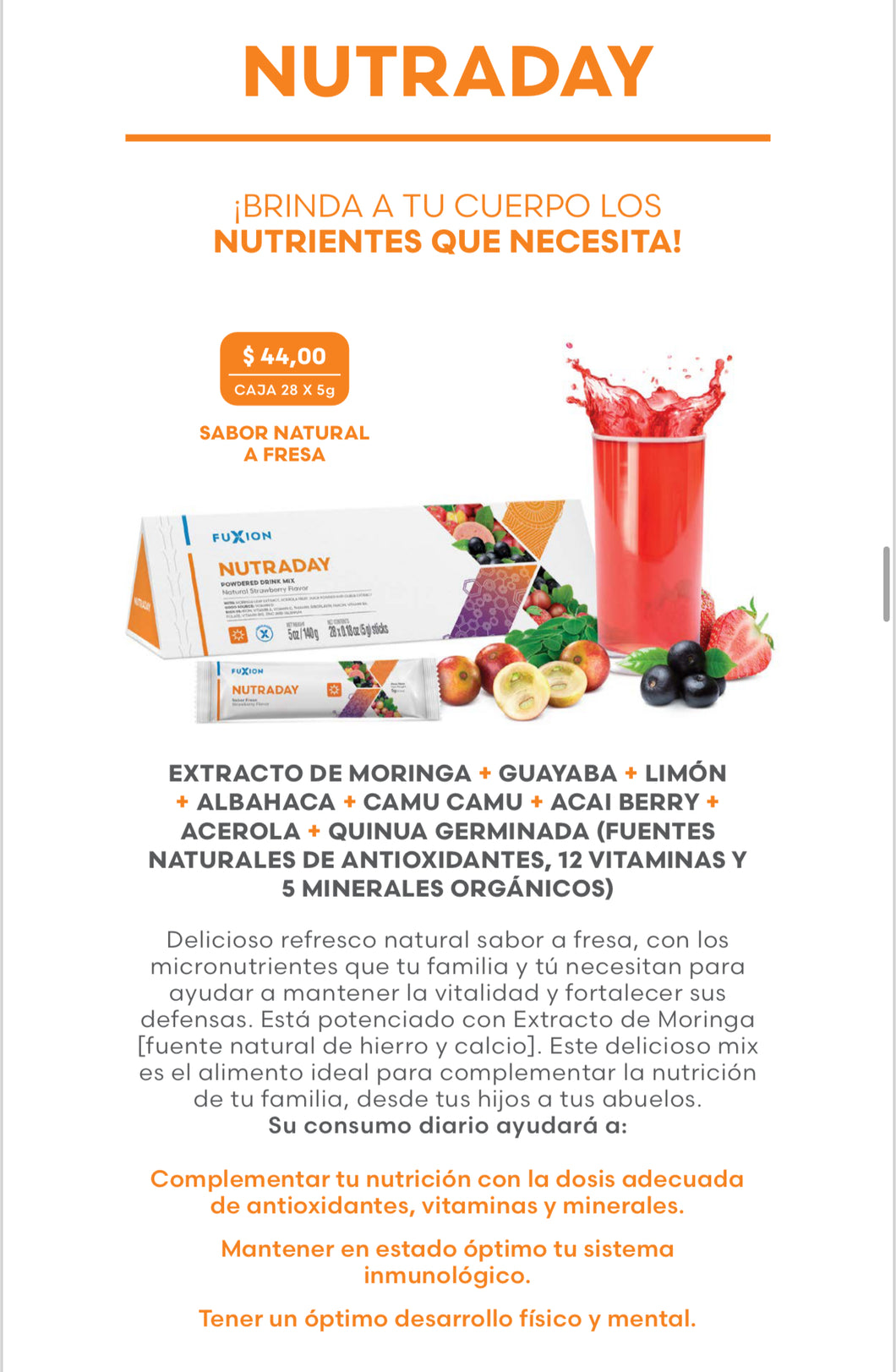 Producto Fuxio Nutraday