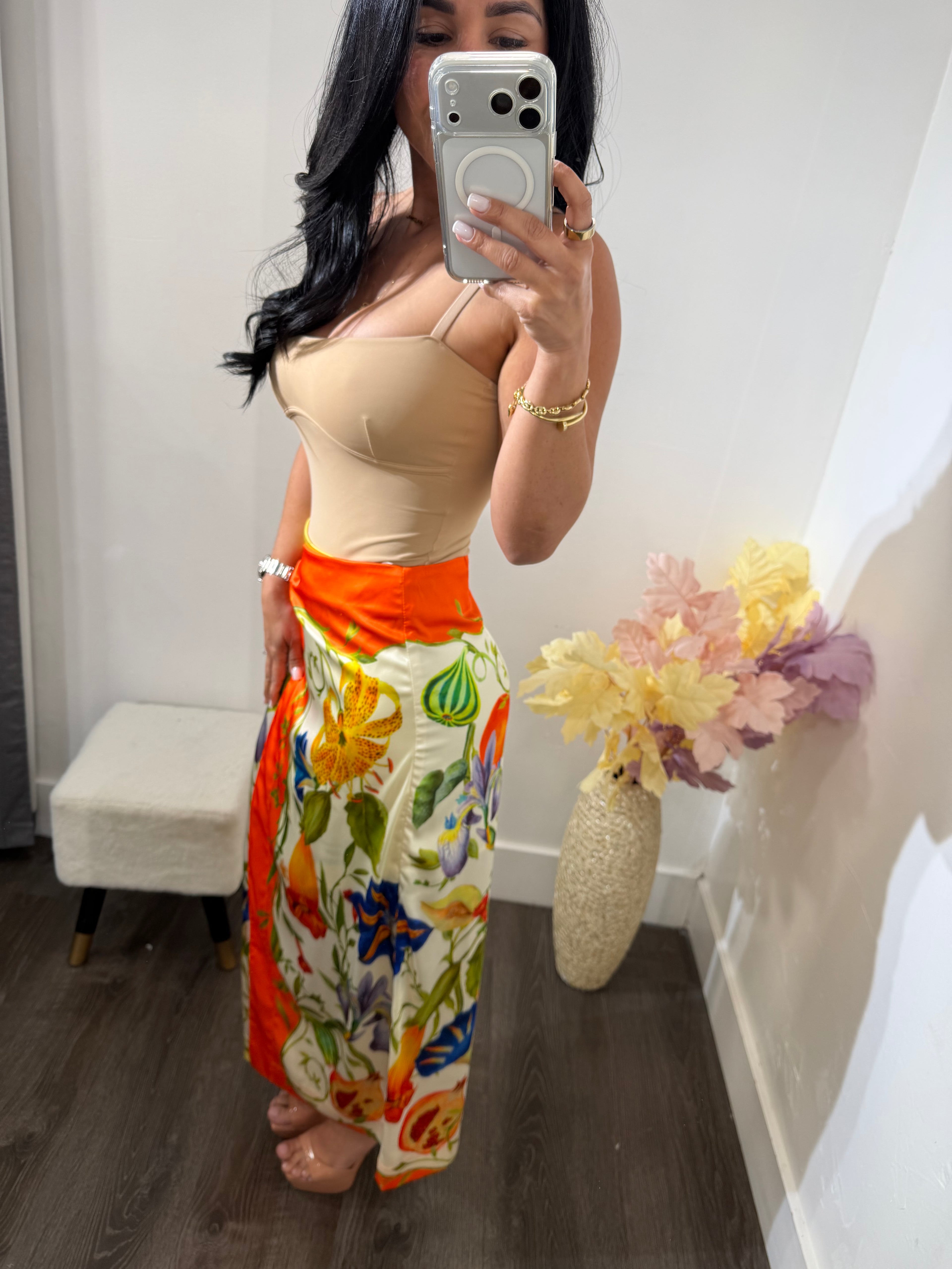 Skirt satin print
