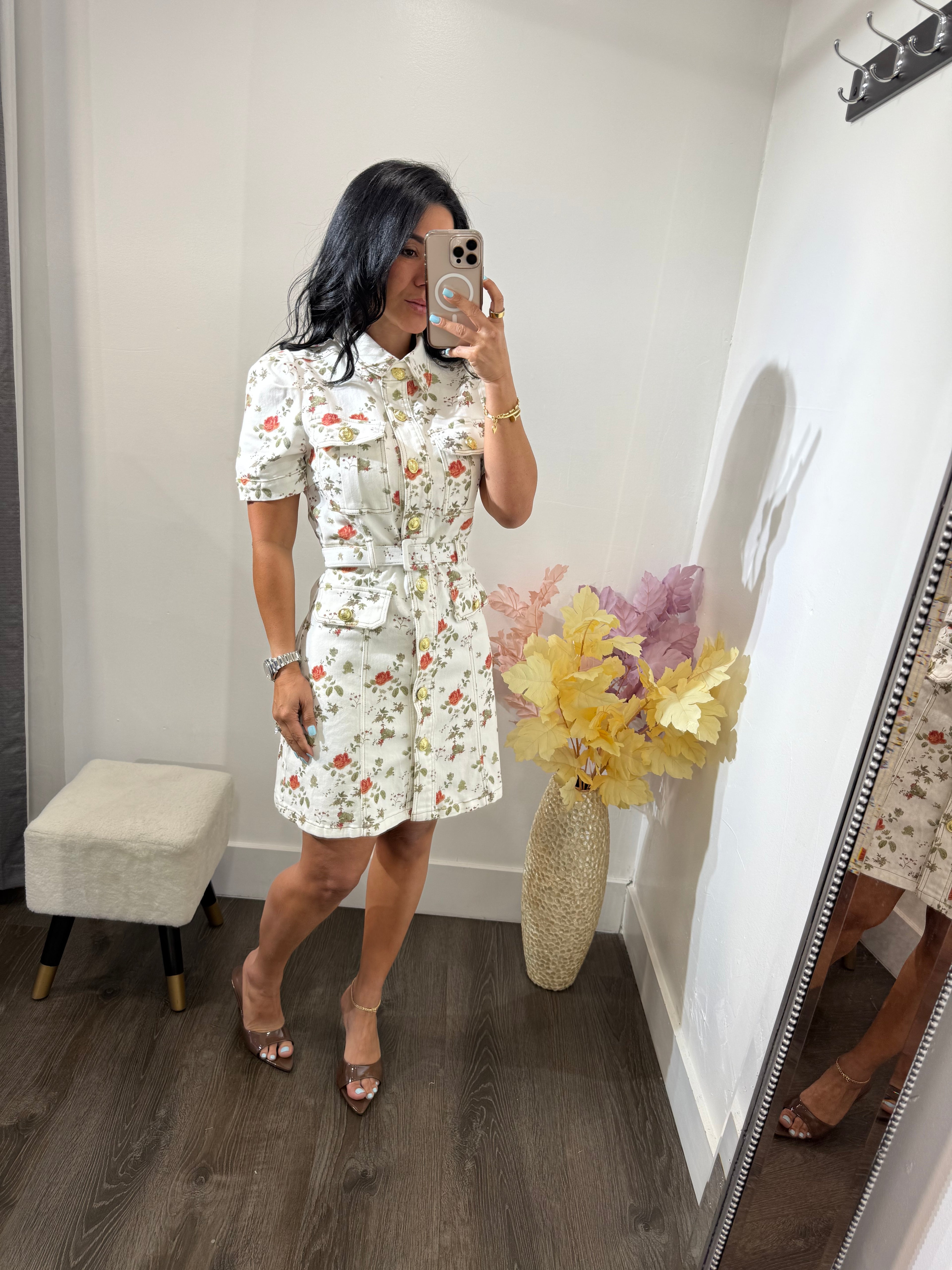 Dress denim flowers