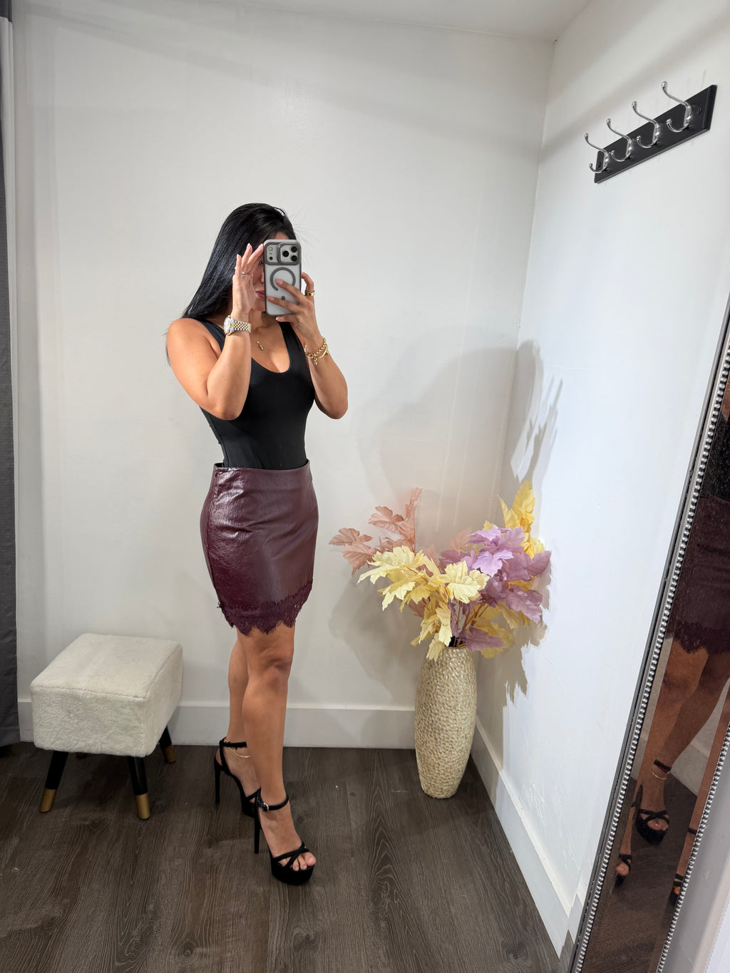 Skirt leather Alissa
