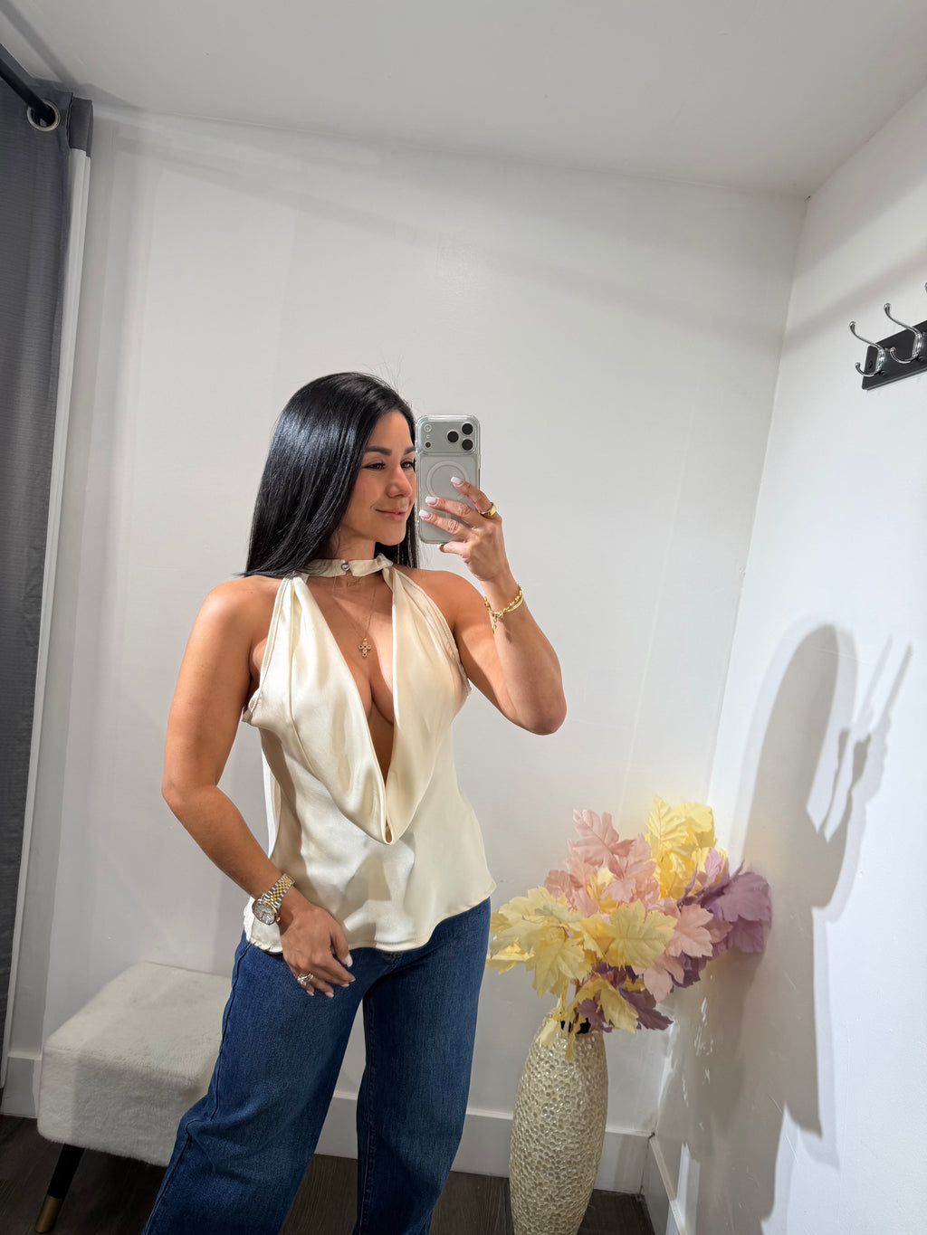 Top satin Sabrina