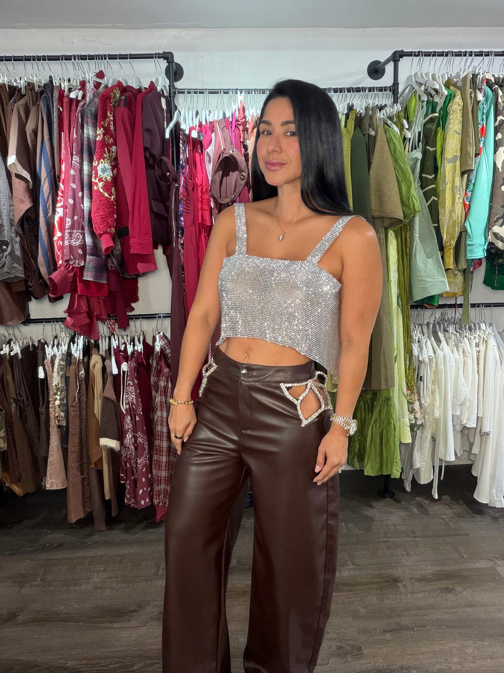 Pant leather star