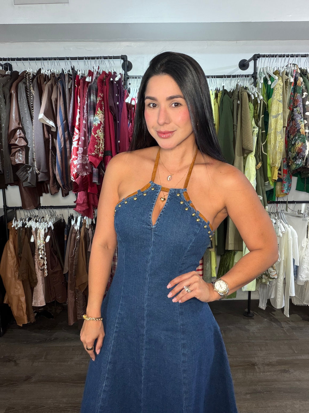 Maxi dress denim ines