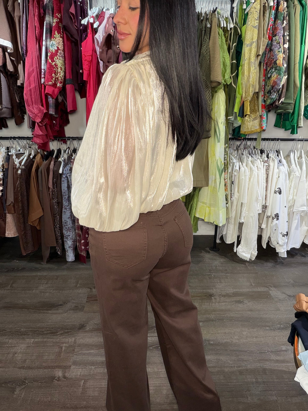 Top button organza