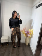 Pant barrel leopardo