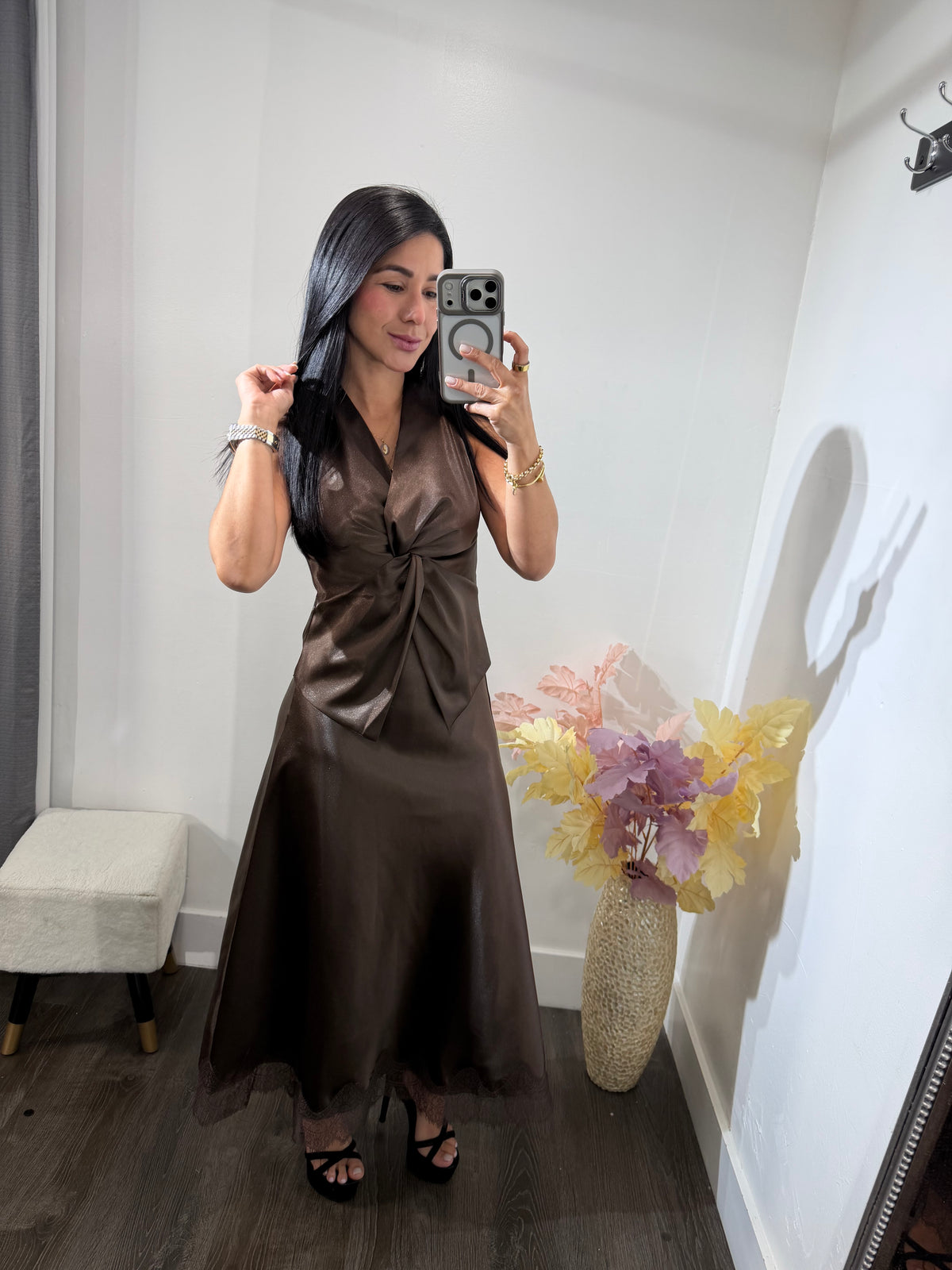 Set satinado Angelina brown