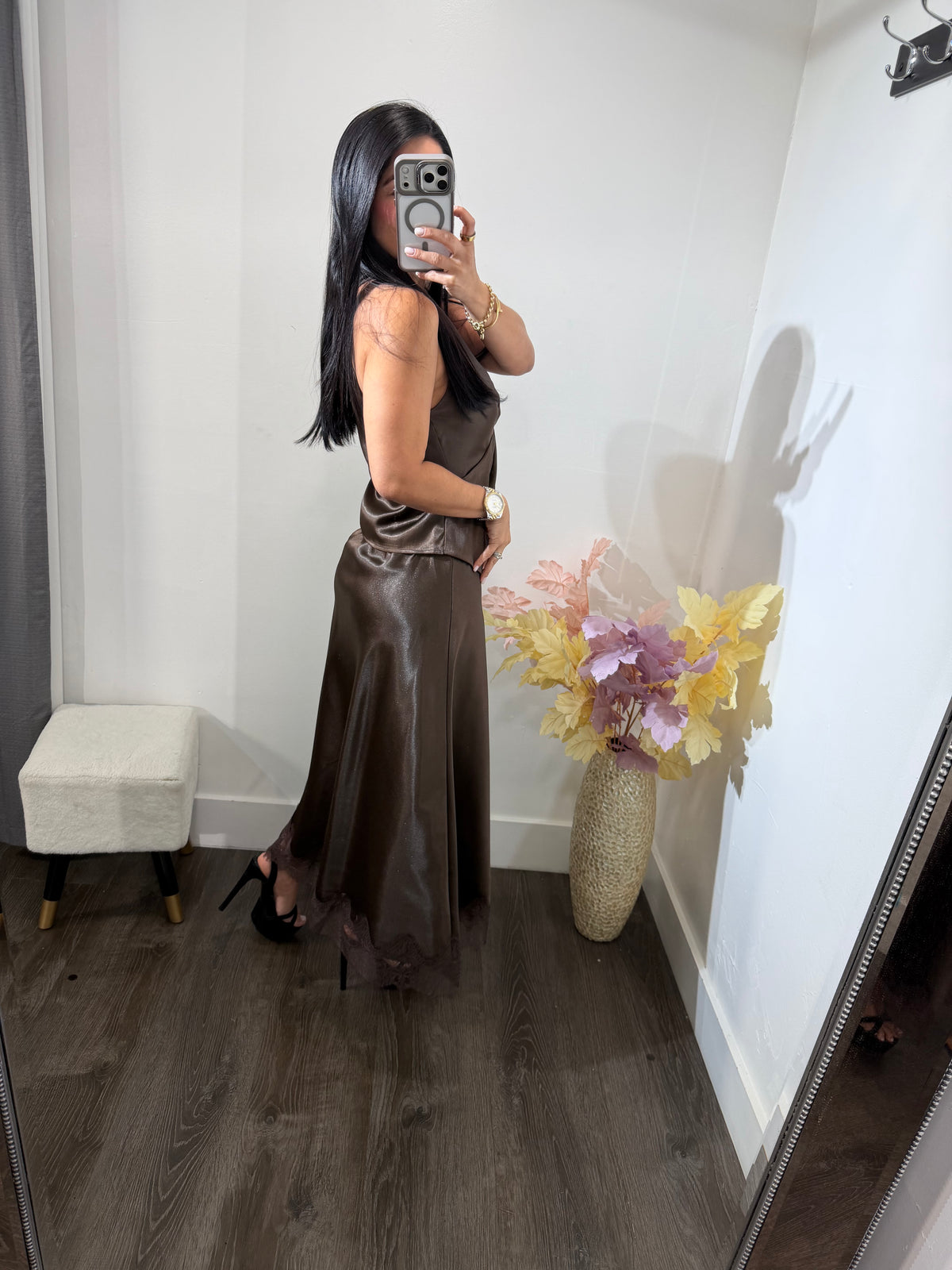 Set satinado Angelina brown